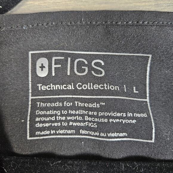 Figs Womens Casma Three Pocket Scrub Top Size Large Black Medical Anti Wrinkle - Picture 3 of 6